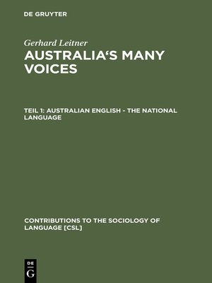 cover image of Australian English--The National Language